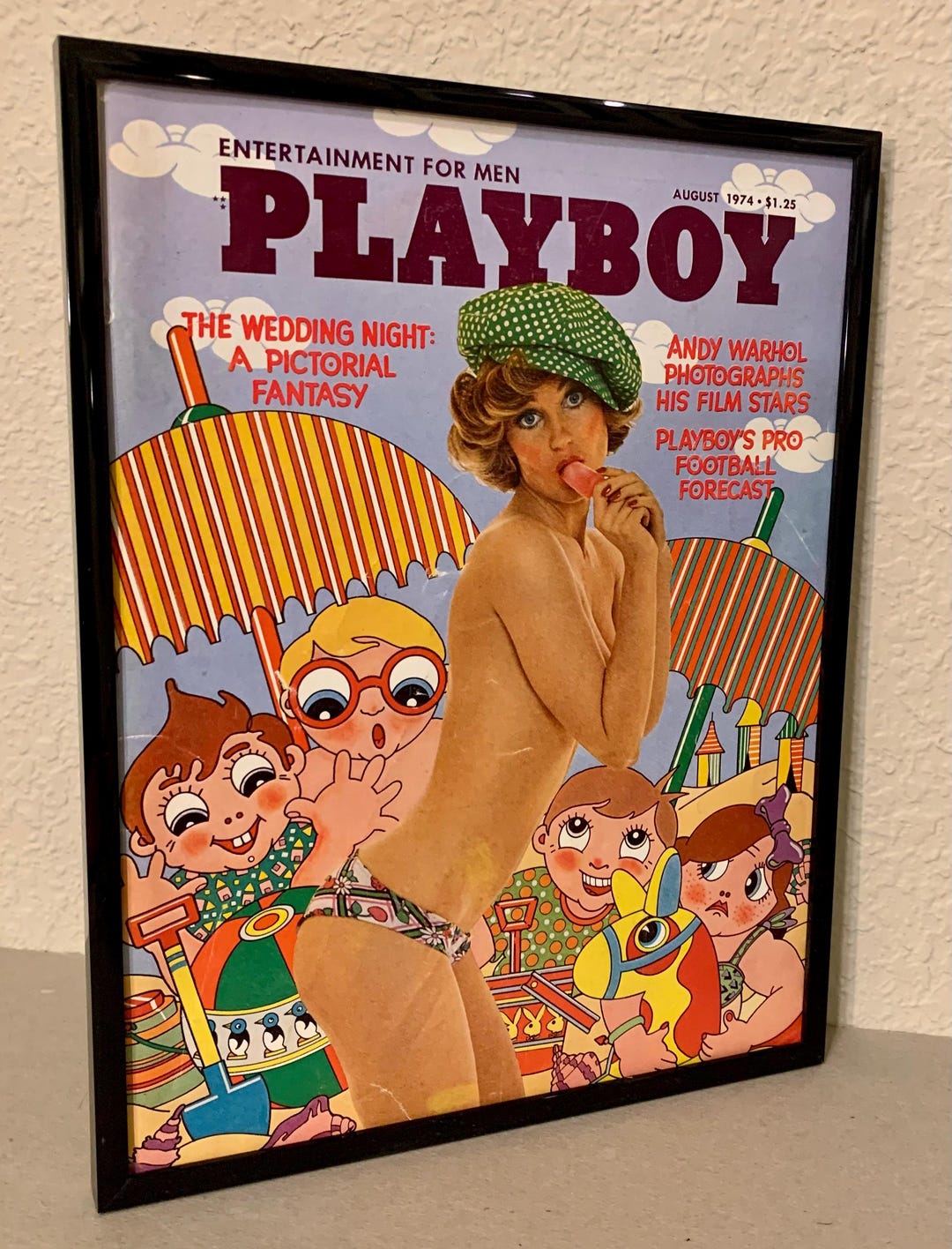 Playboy Art Lynnda Kimball & a Popsicle Vintage Original Cover From