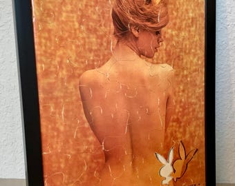 Playboy Art - A puzzling woman - Vintage original cover from 1960 - FRAMED - FREE SHIPPING
