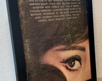 Playboy Art - Judy Newton, with a rabbit gleam in her eye - Vintage original cover from 1964 - FRAMED - FREE SHIPPING