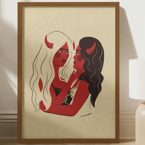 Digital Art Print | She-Devils in Love | Digital Download