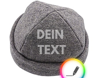 Personalized sauna cap made of wool felt - sauna hat - wool felt cap - embroidered cap for the sauna, pool or ice bath