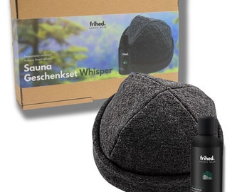 Sauna gift set | Wellness set | for men and women | with sauna hat (anthracite) & infusion Forest Whisper “cedar wood” | hand packed