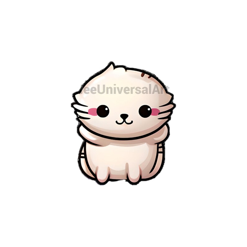 Cute Cat Digital Clipart Kawaii Kitten Doodle Kitty Icons in Png Svg