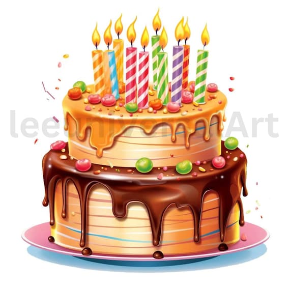 Geburtstagstorte Kuchen ClipArt Kuchen mit Kerzen zum sofortigen Download zur kommerziellen Nutzung