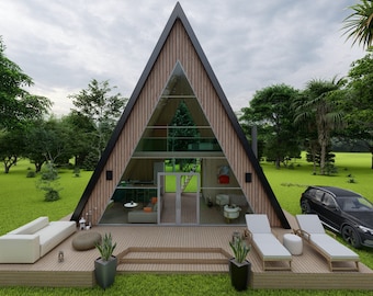 Wooden A Frame, Triangle House, Bungalow