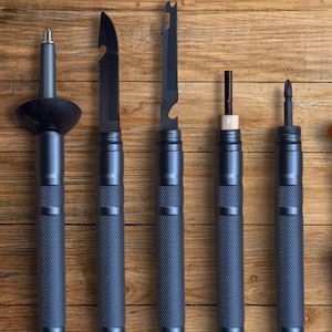 Multifunctional Hiking Stick with Survival Tools – Tactical Trekking Pole Gift – Fire Starter, Knife, Compass, Whistle, Screwdriver