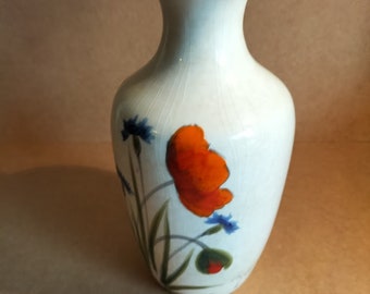 Italian Nuova Ceramica Vase With Poppies Andcornflowers - Etsy