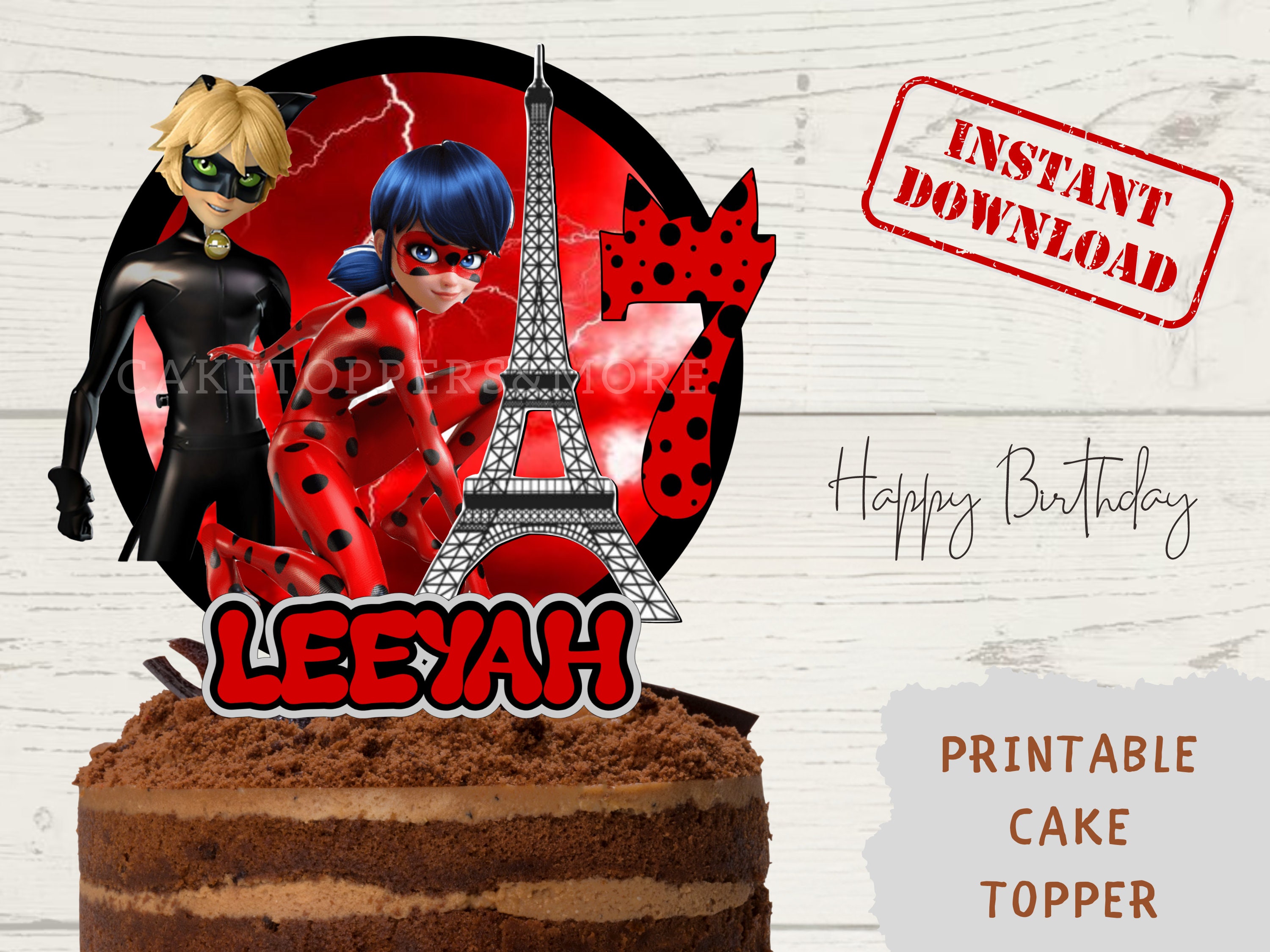 DIGITAL MIRACULOUS LADYBUG Cake Topper Miraculous Digital - Etsy UK