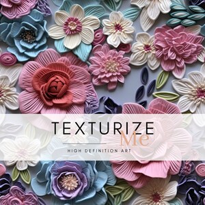 Embroidery seamless pattern, Floral Seamless file, Faux Cottage Core 3d digital paper, fabric printing, wedding invitation, fall florals png