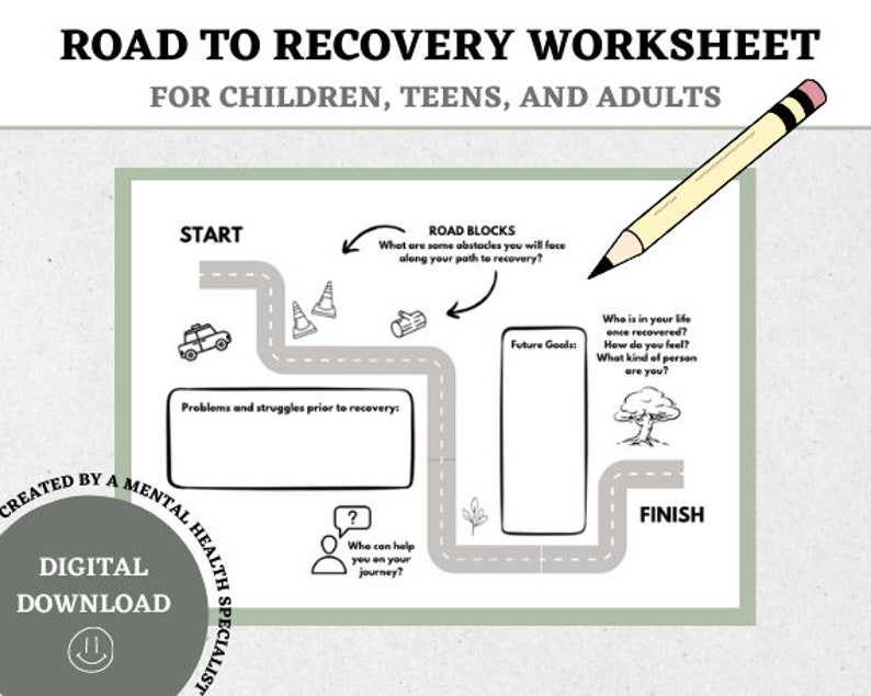 Road to Recovery Mental Health Worksheet for Children, Teens, and ...