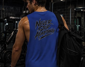 ASI Rohes Muskel-T-Shirt | Hören Sie niemals auf, das Gym Workout-Shirt aus feuchtigkeitsableitendem Polyester anzupassen