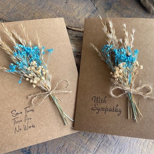 Sympathy Card/Dried Flower Sympathy Card/Dried Flower With Sympathy Card/Sympathy Card/Dried Flower Cards/Sympathy Card/Thinking of You Card