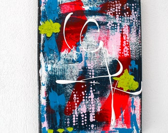 Small original abstract painting,acrylic painting,abstract on canvas,modern art,home decoration,modern canvas abstract art,Colorful Painting