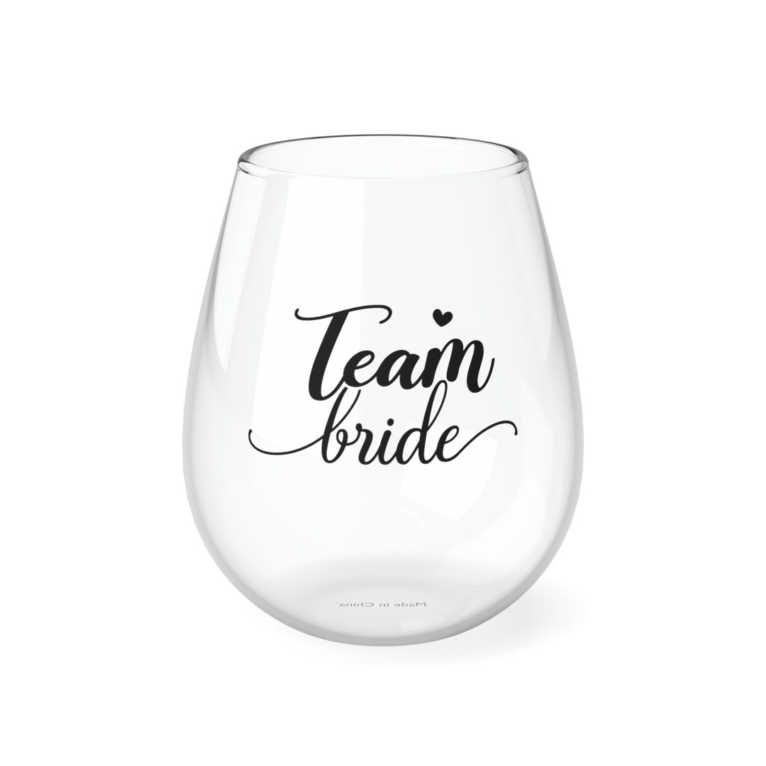 Team Bride Stemless Wine Glass, 11.75oz - Etsy