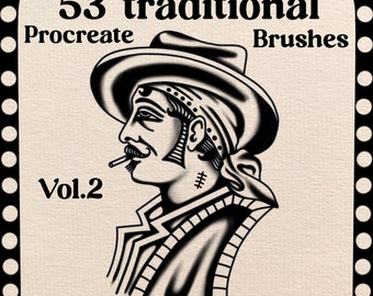 53 traditional procreate brushes vol.2