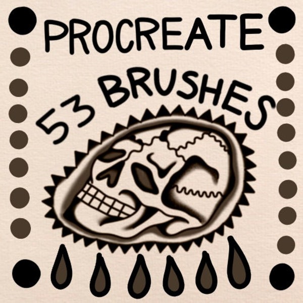 53 traditional tattoo procreate brushes