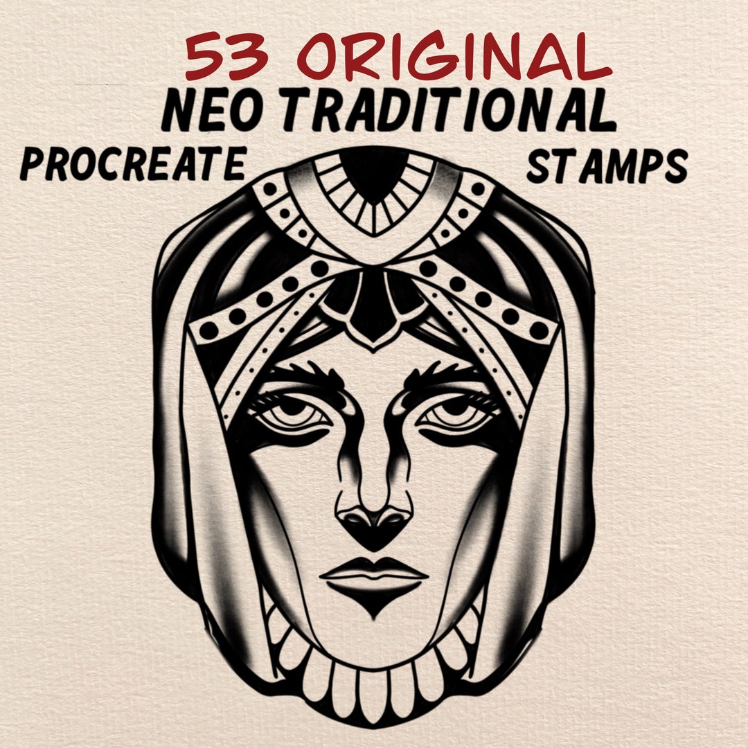 53 Neo Traditional Procreate Brushes - Etsy