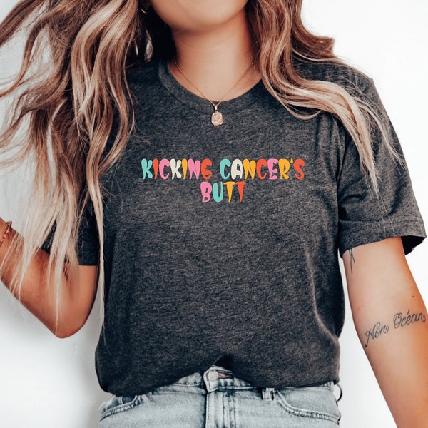 Kicking cancer's butt Shirt , Funny Cancer Shirt, Funny Cancer Chemo Shirt, Retro Shirt ,Oncology Oncologist, Chemo Shirt, Chemo Gift , 90s