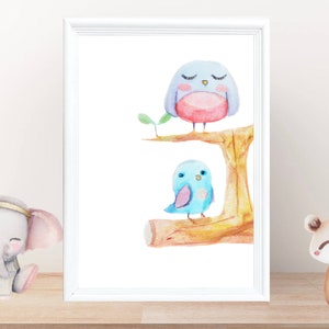 Animal poster Birds on a tree - digital file