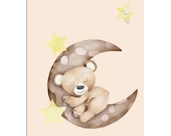 Animal poster - Good night bear - Premium poster on matte paper