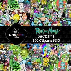 250 PNG Cliparts Pack N1 - Rick and Morty