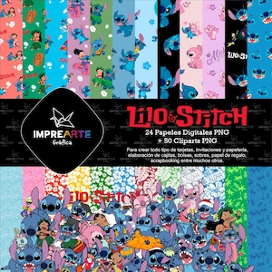 Digitale papieren + clipartkit - Lilo en Stitch
