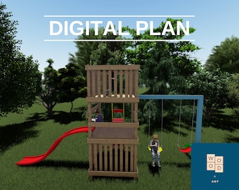 Playhouse Plans, DIY Playhouse, Playhouse Plans for Kids, Do It Yourself with Digital downloads, Modern Playhouse For Kids,