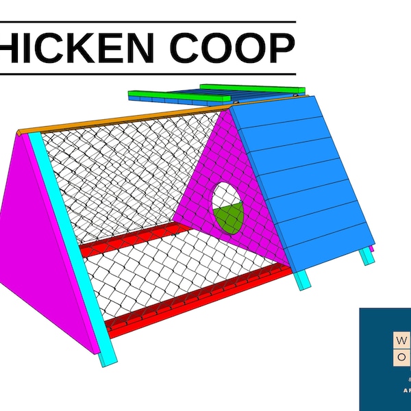 chicken coop plan, DIY chicken coop, Digital Downloading Product, Coop Project, Easy chicken coop plan, Triangle Coop, small chicken coop