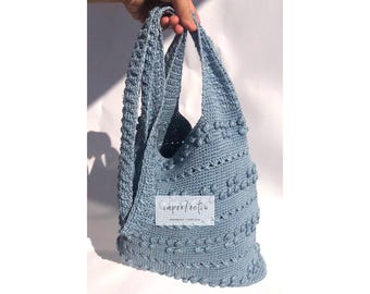 Patrón de maleta de ganchillo, bolsa de ganchillo PDF, maleta boho en ganchillo, PDF, hilo de algodón, patrón de bolso de mano en ganchillo