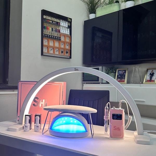 Half Moon Arc LED Desk Lamp - Stylish Lighting for Nail Art and More