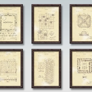 Classic Games Night - Set of 6 Digital Download Patent Prints