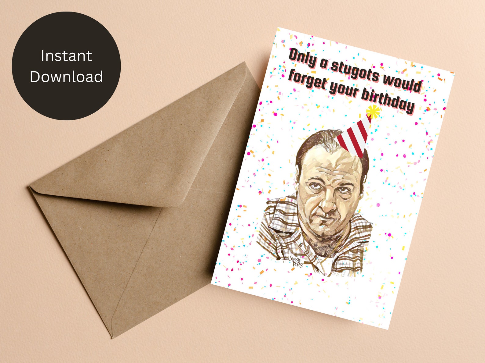 Sopranos Printable Birthday Card, Digital Birthday Card, 5x7 Birthday