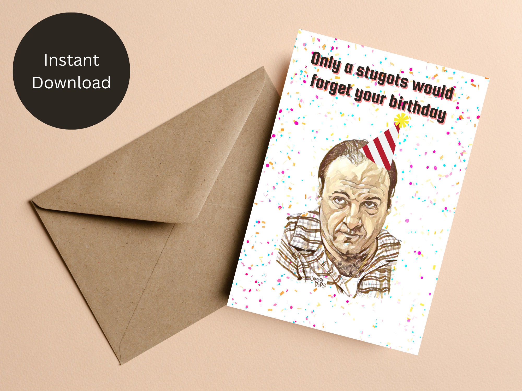 Sopranos Printable Birthday Card, Digital Birthday Card, 5x7 Birthday