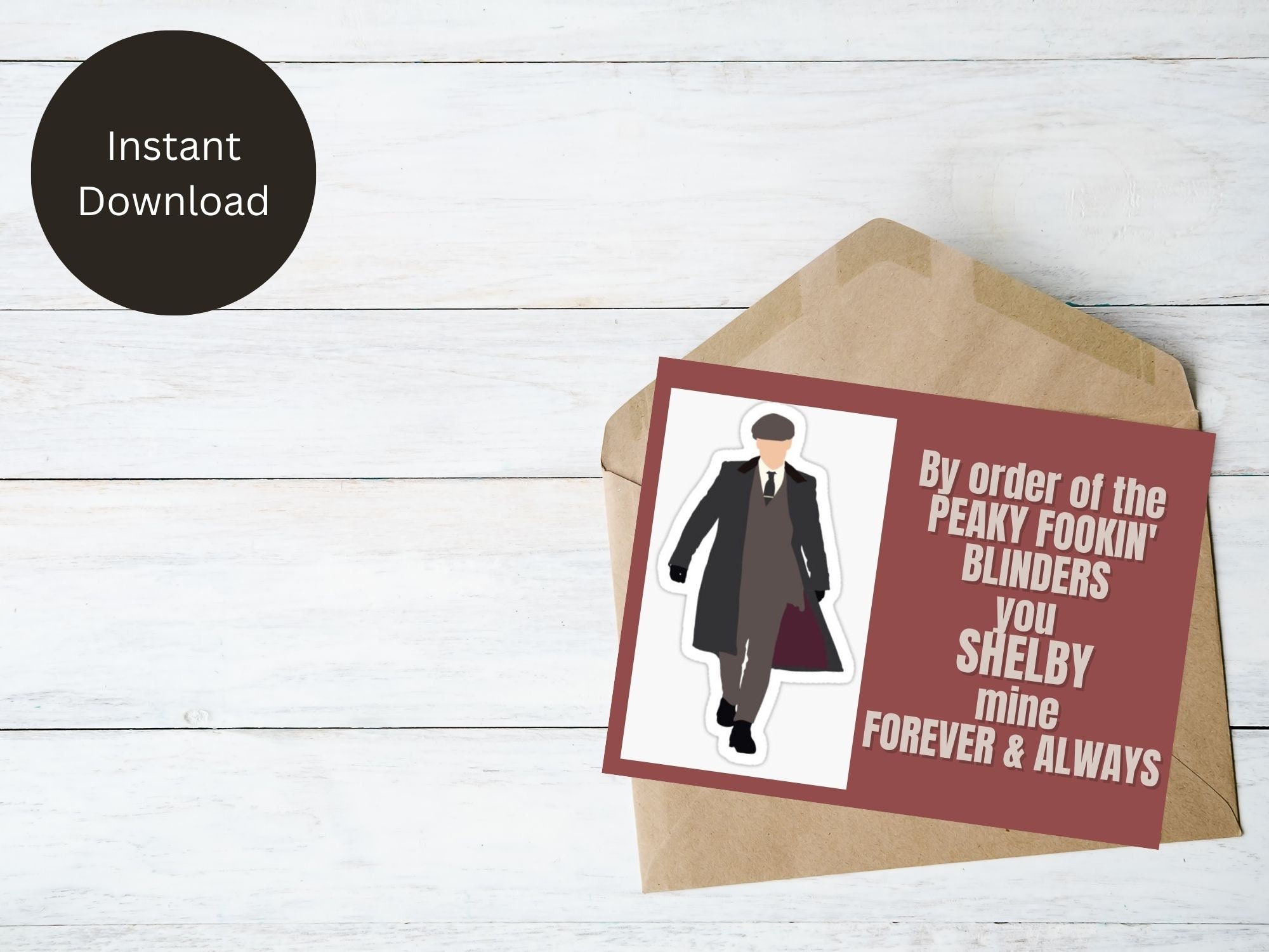 Peaky Blinders Printable Valentines Day Card, Digital Valentines Day ...
