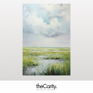 Southern Marsh Landscape, Southern Charm Artwork, Wetlands Painting, Marsh Wall Art, Digital Print, Living Room Ideas