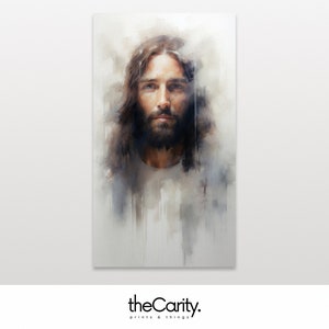 Portret van Jezus Christus | Aquarel schilderij | Christelijk kunstwerk | Christus Home Decor | Jezus kunst aan de muur | Digitaal downloaden