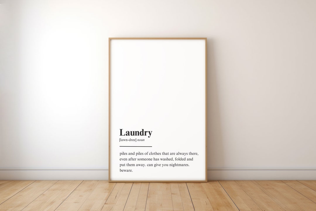 Laundry Definition, Laundry Room Decor, Printable Wall Art, Minimalist