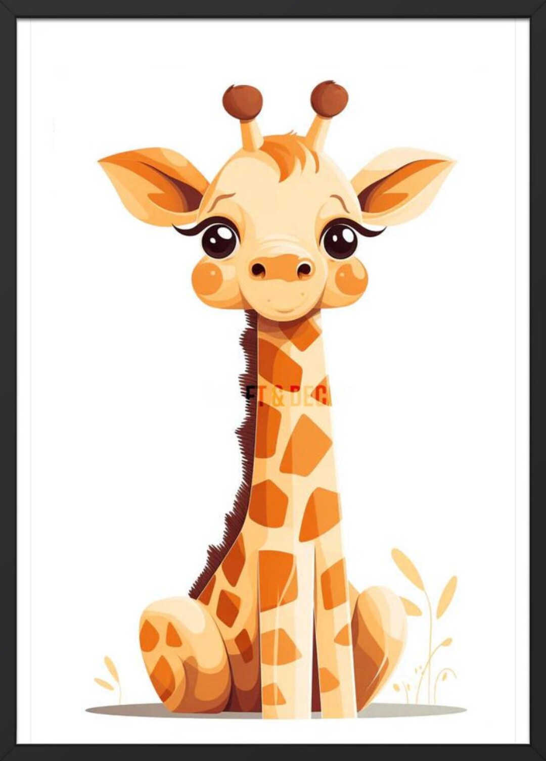 Cute Baby Giraffe Wall Art Safari Theme Art Wall Decor Cute Safari