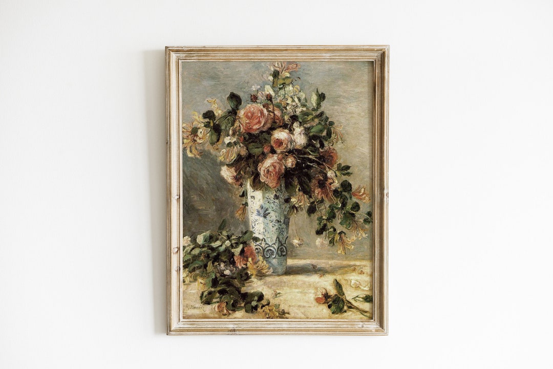 Botanical Art Print, Printable Download, Vintage Flower Print, Country ...