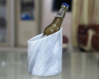 Enfriador de vino, soporte para botella de vino de mármol grabado blanco, soporte para utensilios, champán y cerveza, Ideal para bodas, celebraciones, regalo de pareja 2023