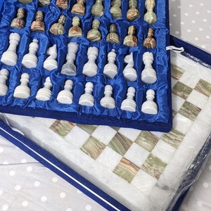 Handcrafted, Marble Chess Set, Handmade Chess Board, Unique Chess Pieces, Storage Luxury, Modern Chess Set, Winter sale, Adult Board Games