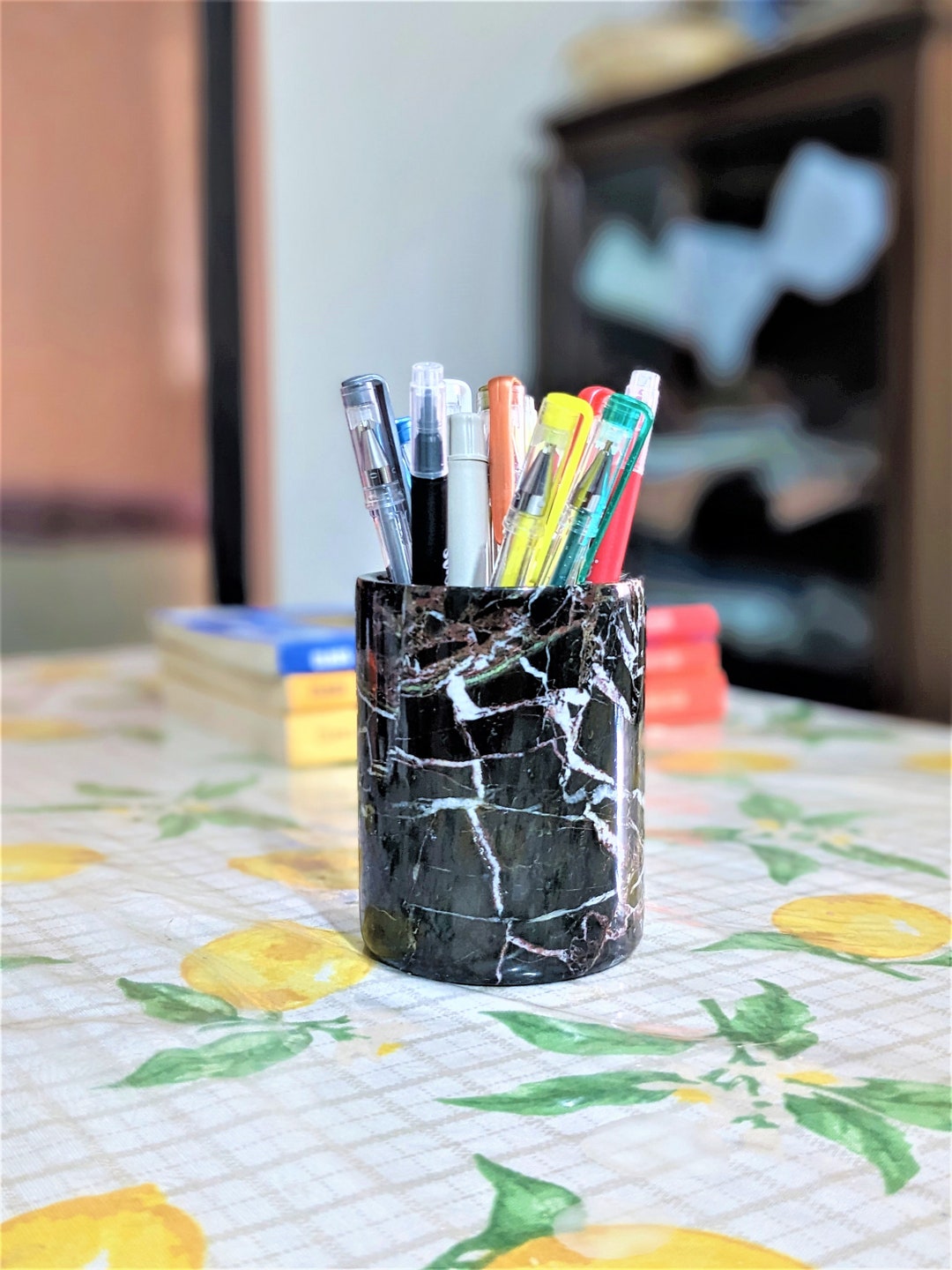 Marble Pencil Holder for Desk Organizer. Keeps Your Pencils Etsy