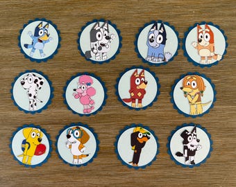 Blue Dog and Friend Cupcake Toppers