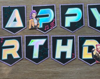 Girl KPOP Birthday Banner