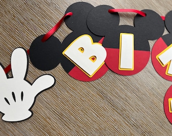 Boy Mouse Birthday Banner