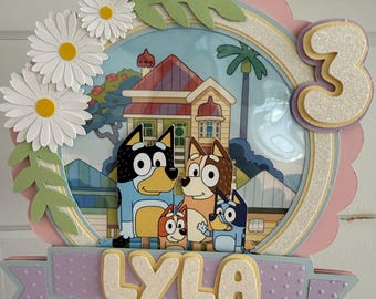 Pastel Blue Dog Cake Topper