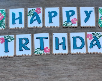 Tropical Island Inspired Birthday Banner