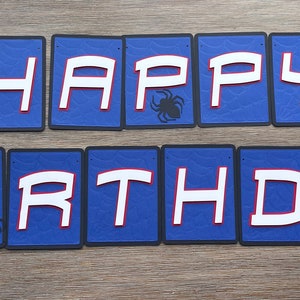 Spider Super Hero Inspired Birthday Banner