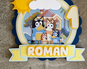 Blue Dog Cake Topper