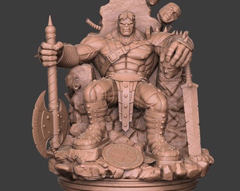Hulk On Throne Digital 3D Model STL File
